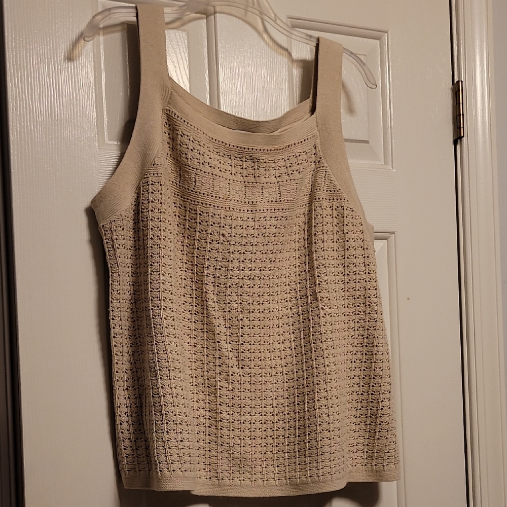 J. Jill Tan Textured Tank Top